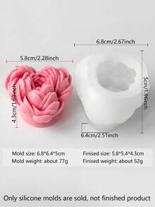 2 khuôn silicon 3D hình hoa mẫu đơn, thích hợp cho Ngày của Mẹ | Quà tặng đám cưới | Bó hoa cưới, đúc bê tông, thạch cao, nhựa, làm nến, máy khuếch tán tinh dầu, trang trí nhà cửa. Chịu nhiệt cao, dẻo và dễ vệ sinh, khuôn đa năng. - Khuôn hoa mẫu đơn - Xem 11