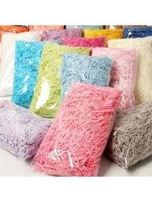 100g Papel de rafia, relleno para regalos, papel de rafia reutilizable, no se desvanece, adecuado para el Día de San Valentín - Multicolor - Ver 3