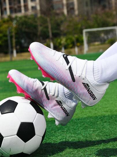 1 đôi giày bóng đá ngoài trời cổ thấp dành cho người lớn và học sinh, giày bóng đá chuyên nghiệp dành cho nam giới thi đấu, cỡ lớn, đinh AG cho sân cỏ tự nhiên FG mềm, giày tập luyện bóng đá bằng da buộc dây, giày bóng đá cổ cao hiệu suất cao, trọng lượng nhẹ.