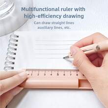 1pc Multifunctional Ruler With Compass, Straightedge And Pencil, Designed For Measuring And Drawing, Perfect For Students, Suitable For School And Office, Ideal Gift For Students, Classroom Rewards, School Supplies, Office Supplies, Stationery Supplies, Stationery, Back To School (Random Color) - Multicolor - View 2