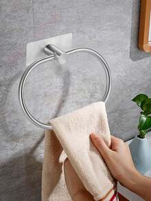 6 Pieces/Set Of Gold No-Drill Bathroom Accessory Set-Towel Rack, Towel Ring, Toilet Paper Holder, Bathrobe Hook, Wall-Mounted Bathroom Accessories, Bathroom Tools - Multicolor - View 8