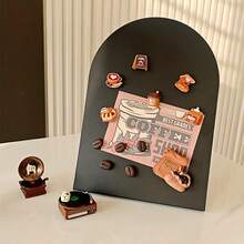 Desktop Metal Memo Board, Black Mini Erasable Chalkboard, Creative Arched Self-Standing Memo Board For Photo Display, Schedule, Promotion And Menu, Reusable - Multicolor - View 11