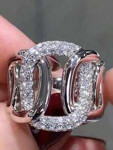1 PC Gorgeous Cubic Zirconia Ring For Women For Valentine's Day Gift Wedding Anniversary Party Jewelry - 1# - View 1