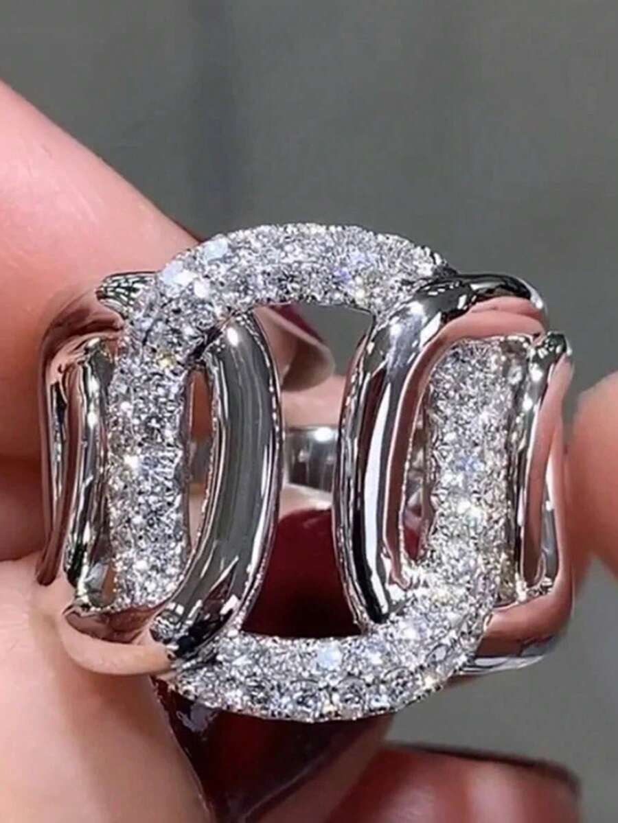 1 PC Gorgeous Cubic Zirconia Ring For Women For Valentine's Day Gift Wedding Anniversary Party Jewelry - 1# - View 1
