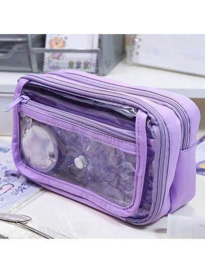 1 hộp bút chì trong suốt cỡ lớn - Hộp đựng văn phòng phẩm trong suốt rộng rãi - Túi đựng văn phòng phẩm nhiều lớp, có thể đựng bút bi, bút dạ và dụng cụ vẽ - Thiết kế trung tính phù hợp cho học sinh và người đi làm - Món quà tựu trường hoàn hảo và vật dụng cần thiết cho văn phòng.