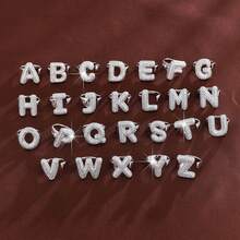 1pc English Letter Design Cubic Zirconia Inlaid Adjustable Open Ring For Women - Multicolor - View 3