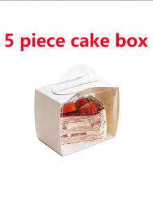 5 piezas/10 piezas/15 piezas Cajas de papel para cupcakes con ventana transparente, adecuadas para muffins, pasteles, postres, té de la tarde, tartas mousse, embalaje para hornear - color aleatorio - Ver 10