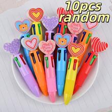 10pcs Random Styles Novelty Heart-Shaped 4-Color Retractable Ballpoint Pens | Suitable For Valentine's Day/Wedding Season/Party Supplies, Ideal For Office/School, Great Gift For Female Friends (Back To School/Birthday/Valentine's Day) - Multicolor - View 9