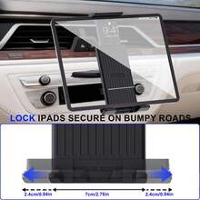 xnyocn New Car CD Slot Tablet Holder Compatible With Tablets And Phones 360° Adjustable Fits Devices 4.7-14 Inches Driver-Specific In-Car Mount - Black - View 9