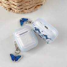 Ins Fresh Blue Flower & Butterfly Design Pro 2/3/4 Bluetooth Earphone Protective Case - Blue Butterfly Picture Frame - View 7