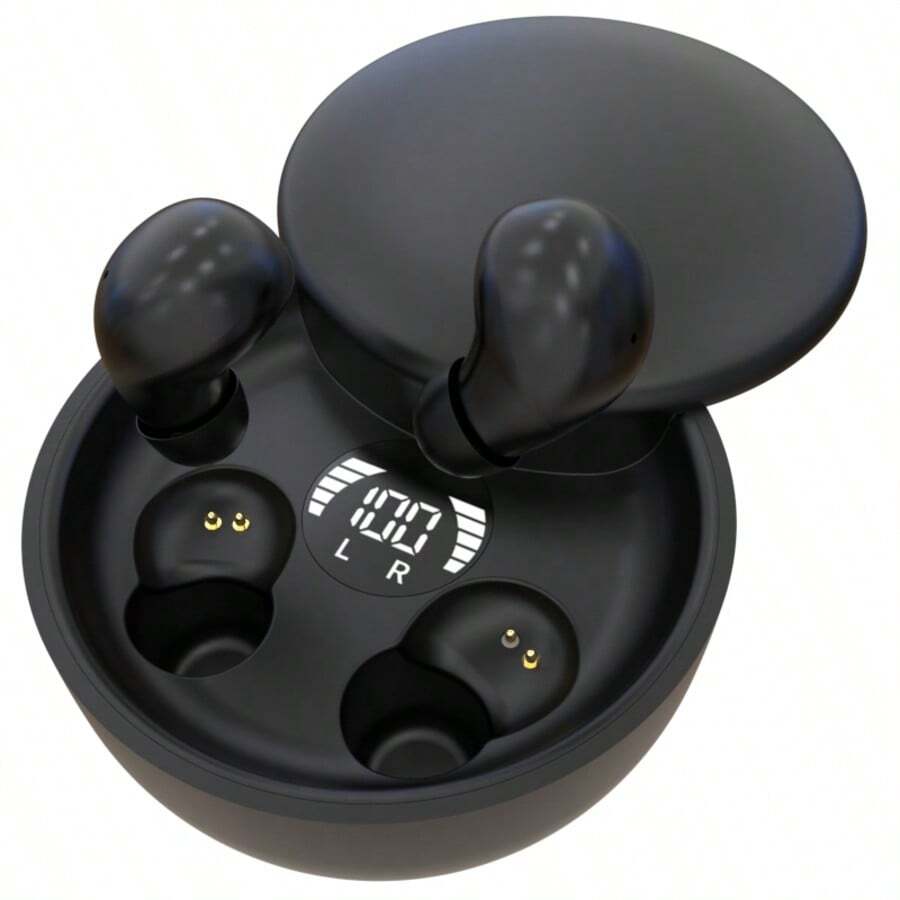 Invisible Sleep Earphones - Ultra Thin In Ear Sports Wireless Bluetooth Earphones With 3D Stereo, Low Latency, Dual Noise Reduction, And Sleep/Game Modes - màu đen - Xem 1