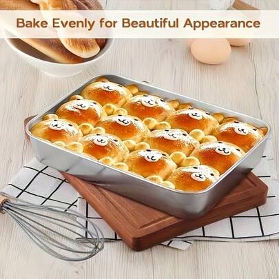 1 pièce Plaque de cuisson en acier inoxydable - Plat dédié au tiramisu, plat de cuisson, plateau rectangulaire