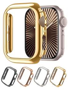 Hard Material Electroplated Gold Hollow Frame Compatible With Apple Watch Case 38MM 40MM 41mm 42MM 44MM 45MM 46MM 49mm , Protective Case For Watch Enthusiasts Replacement Watch Case Smart Watch Smartwatch Protection Cover Watch Case NO Glass Compatible With Apple Watch Ultra 11 10 SE 9/8/7/6/5/4/3/2/1 - Hollow Out - View 12