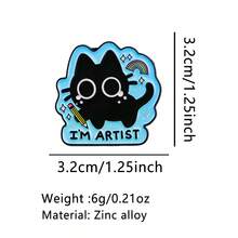 1枚卡通动物胸针，猫狗水獭珐琅翻领别针，可爱徽章，可别在背包和衣服上。 - 彩色 - 查看 17