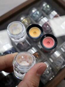 24pcs Premium Magic Mirror Nail Powder, 24 Super Bright Magic Mirror Makeup Powder, DIY Nail Art And Nail Accessories, Including Storage Box, Nail Decorations Opal Nail Powder (No Color Card Display Board) - Multicolor - View 4