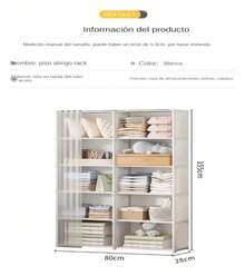 Armario de almacenamiento sencillo para el hogar, armario de dormitorio a prueba de polvo. - Blanco - Ver 3