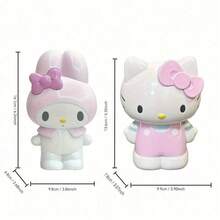 1个Hello Kitty造型收纳罐，化妆台装饰及工具收纳盒，可爱办公桌笔筒，两种款式可选，家居桌面配件，日常使用 - 粉色 - 查看 4