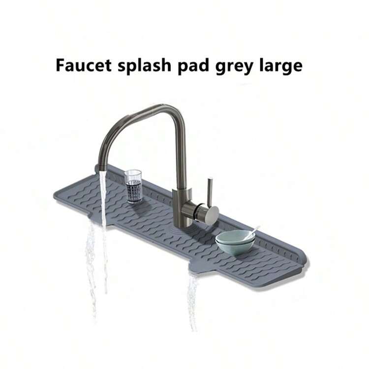 قطعة واحدة من الحارس السليكوني القابل للطي للحمام والمطبخ، مضاد للانزلاق، سطح ملمسي، لمنع التطبير، حصيرة مغسلة الحمام - تصميم قابل للطي - سليكون - متعدد الألوان - مشاهدة 8