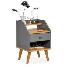 Dakota Bedside Table Bedroom Decor - Gris - Ver 4