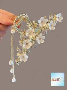 Boho Flower Faux Pearl Decor Hair Claw Clips For Women Elegant Fall Winter Hair Accessories Vacation Outfits Hair Clamps Hair Jaw Clips Hair Catcher Clutch DZMO - 彩色 - 查看 6