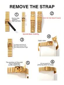 男士手表、女士手表、情侣手表套装、单件套装，带日期显示和可调节表带，时尚休闲石英表，适合日常佩戴、生日礼物、返校季礼物、感恩节礼物、情侣场合礼物，完美之选（不含包装盒） - 金色 - 查看 8