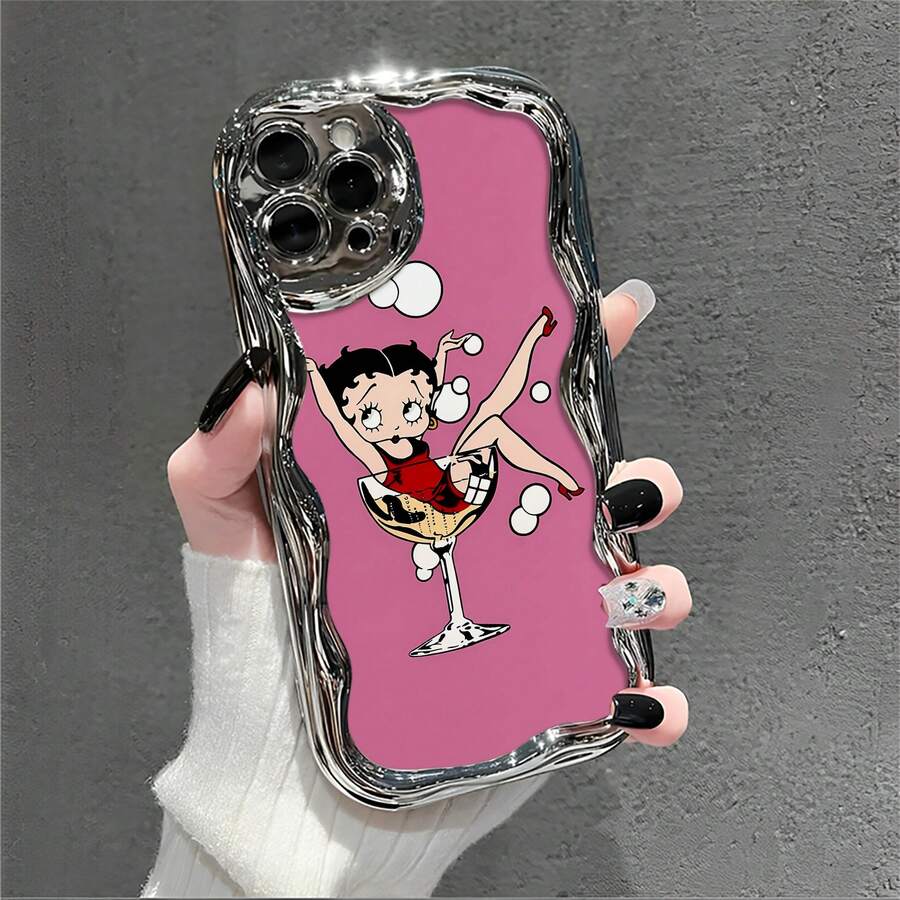 Estuche para teléfono  Champagne Bubble Compatible con  17,  16 Pro Max,  15 Pro Max,  13 y  12 Hecho de material de TPU que ofrece una sensación lujosa y protección contra golpes y caídas Un regalo perfecto para familiares, amigos, seres queridos, novios / novias y para aniversarios - Plateado - Ver 1