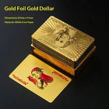 金箔镶嵌美元网格图案 - 哑光耐用特殊用途扑克牌，节日、派对和互动游戏的完美礼物 - 彩色 - 查看 11