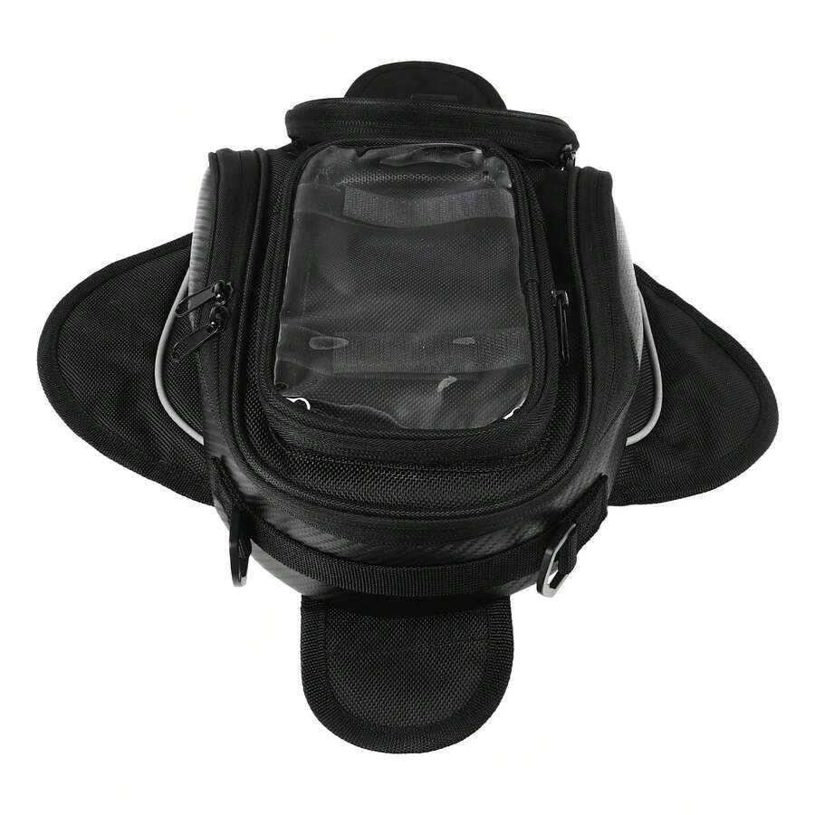 Motorcycle Bag Oil Fuel Tank Backpack Touch Screen Waterproof Large Screen Magnet Fixation Riding Saddlebag - A - Ver 1