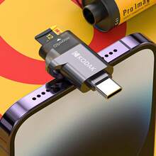 Kodak 柯达Type-C读卡器TF/Micro SD卡高速传输适配器，支持高达2TB容量 - 黑色 - 查看 8