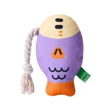 宠物玩具毛绒玩具，会发声，逼真的肥头鱼造型，配有棉绳，经久耐用，耐咬，狗狗磨牙玩具。 - 彩色 - 查看 12