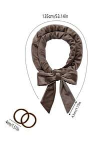 3pcs No-Heat Curling Ribbon Slouchy Hair Curler, Sleep Curling Tool, Big Wave Sponge Hair Bun Maker - Multicolor - View 2