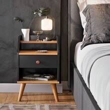 Dakota Bedside Table Bedroom Decor - màu đen - Xem 2