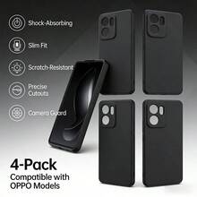 4 Sets Of Black Anti-Drop Protective Cases,Suitable For Series.The Black Anti-Drop Protective Case Is Applicable To A79 5G, A40, Reno14 F, A5 Pro, Reno12 Pro (Global), Reno9, Reno8 Z, Reno7 Pro 5G, Reno6 Pro+, Reno5 Pro+, Reno4 Z 5G, Reno3, Reno2 Z, A93, A8, A77S, A60 5G, A55 - Black - View 40