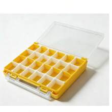 1 szt. Żółte pudełko do przechowywania sprzętu wędkarskiego z regulowanymi przegródkami do przechowywania terminali wędkarskich i przynęt - Żółty - Zobacz 1