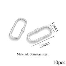 10件套不锈钢时尚扭纹椭圆形吊坠项链耳环手链连接件，DIY珠宝制作，适合日常佩戴 - 邊框吊墜 - 查看 8