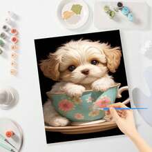 1 Set Sunflower Personalized DIY Digital Oil Painting Kit, Birthday Gift Puzzle Set, No Painting Experience Required, Can Be Used As Wall Art, Easy To Complete Exquisite Artwork, Size 40x50cm - Mustard Yellow - View 11