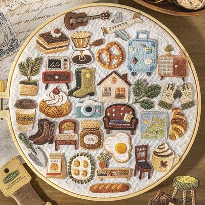 30 Sheets/Bag Stickers, Cozy Knick-Knacks Series, Vintage Exquisite Embroidery Style Hard Card Stickers, Scrapbook Supplies And Notebook Accessories, For Decorating Photo Frames, Computers, Phone Cases, Water Cups, Trash Magazines, Pencil Cases, Desktop Decoration Stickers,Personalized Stickers,School Supplies,Christmas Gifts,Gifts For Women,Brain Rot,Scrap Book Supplies,Cute Stationery Stickers,Scrapbook Supplies