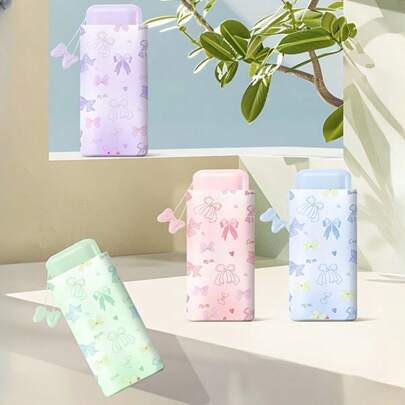 1pc Bow Tie Mini Umbrella, Outdoor Super Convenient Black Coating Sun Protection Umbrella, Portable Small Anti-UV Umbrella For Women, Suitable For Spring/Summer Outings, Shopping, Commuting, All Seasons, Great Gift For Her On Valentine's Day Or Birthday