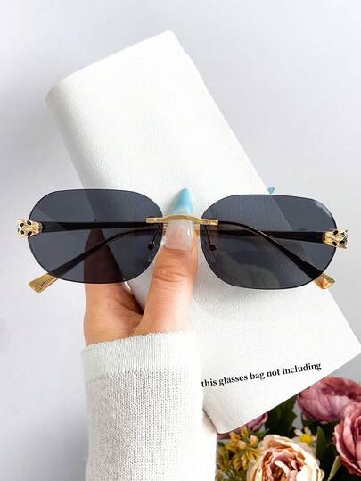 Gafas de moda con montura cuadrada pequeña y minimalista de estilo retro clásico, sin marco, gafas unisex de estilo punk adecuadas para fiestas, sesiones de fotos y uso diario