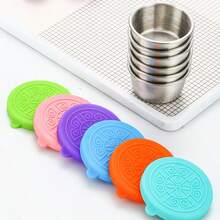 6pcs Stainless Steel Seasoning Dish, Sealed Sauce Cup With Lid, Leak Proof Salad Dipping Bowl, Suitable For Picnics And Kitchens - Multicolor - View 7