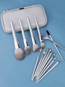 14 Travel Makeup Brush Sets-Basic Foundation Powder Concealer, Eye Shadow, Blush Makeup Brush With Travel Makeup Box. - Multicolor - View 8