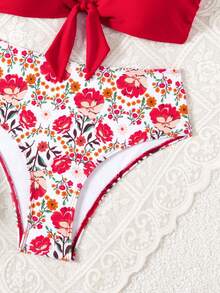 女士系带露背性感比基尼两件套，优雅沙滩装，四季皆宜 - 彩色 - 查看 6