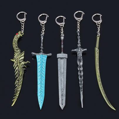 14cm Dark Moon Greatsword Elden Ring Bloodhound's Fang Keychain Cosplay Prop, Unisex Backpack Decoration