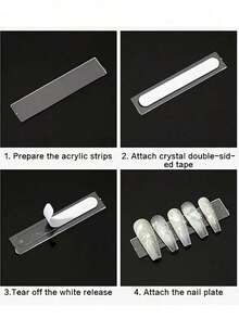 600/300/60/30pcs Transparent Double-Sided Nail Art Tape, Suitable For Stamping Nail Stickers - Self-Adhesive Striped, Beauty Salon Display Packaging, Alcohol-Free, Easy To Use, Nail Art Supplies, Strong Adhesive | Transparent Tape | Precise Application Slot, Nail Art Supplies, Nail Tools, Back To School, Nail Art, Stamping Nail Art Tools - Multicolor - View 6