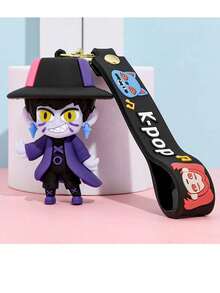 Llavero de plástico con personaje de anime, dibujos animados, K-Pop, The Witcher, llavero con patrón de gato de personaje de anime, decoración de mochila, pequeño regalo para vacaciones - Multicolor - Ver 9