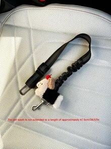 1pc Dog Car Safety Leash With Reflective Webbing, Elastic Retractable Pet Vehicle Tether - A - View 10