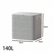 Bolsa de Armazenamento de Tecido Trançado de Grande Capacidade com Fechamento de Zíper e Alça Reforçada, Armazenamento à Prova de Poeira Dobrável para Quarto/Sala de Estar/Lavanderia/Dormitório, Adequado para Organizar Edredons/Cobertores/Roupas/Brinquedos/Itens Domésticos, Solução de Armazenamento Doméstico Economizadora de Espaço - Cinza - Visão 10