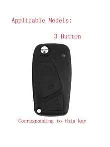 1pc Black Silicone Key Fob Cover, Anti-Drop Protection, 3 Buttons, Suitable For Fiat Cars - A - View 3