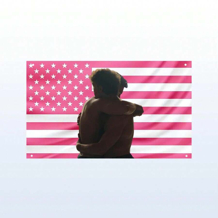 Heated Rivalry Shane & Ilya Pink US Flag | Hockey Romance Lovers Tapestry | BookTok Wall Decor - trộn - Xem 1