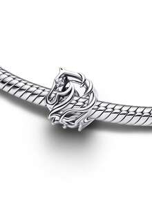 1 pezzo Braccialetto/Collana minimalista con perline d'argento, include note musicali, puzzle, farfalla, serpente, cavallo, gioielli fai-da-te in rame creativo, piccolo regalo versatile - Argento - Visualizzare 9